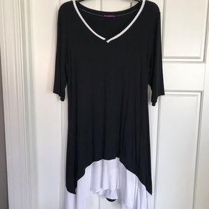 Tunic top, Black/white
